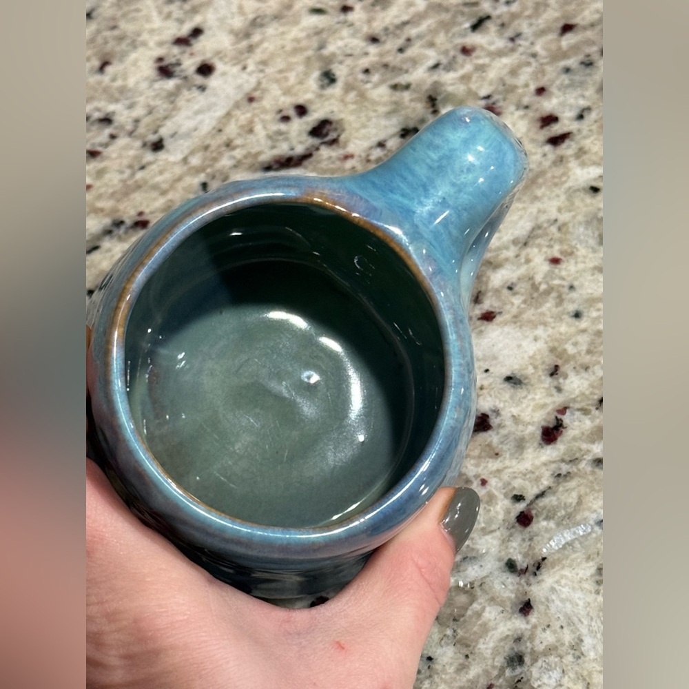 Shearwater Pottery Blue Seafoam Green Cast Fish Mug - Picture 5 of 7